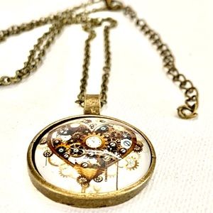 Heart Clock Time Necklace